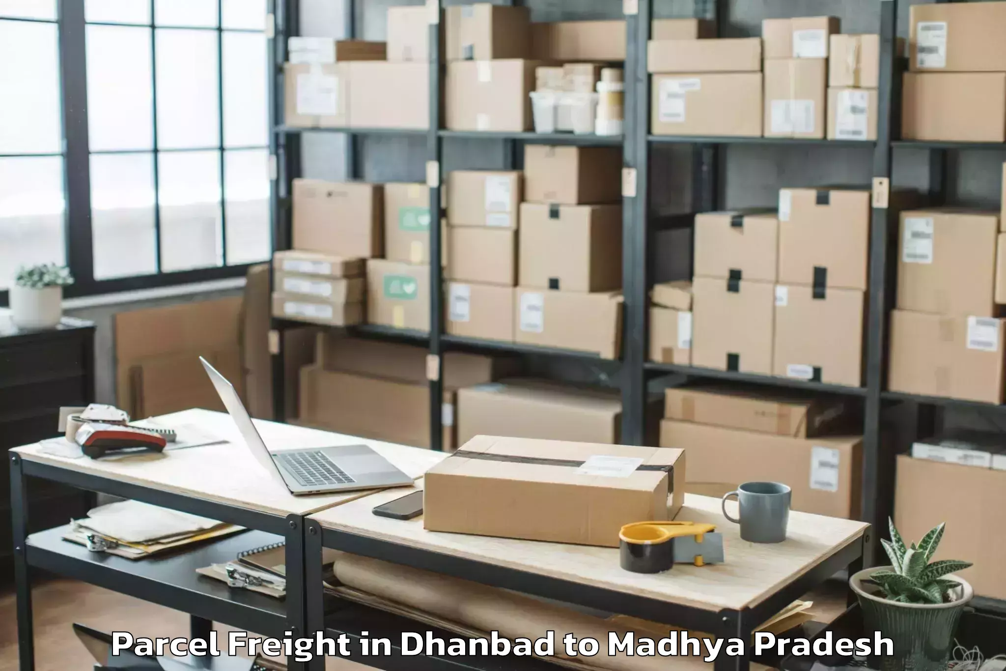 Leading Dhanbad to Ganj Basoda Parcel Freight Provider